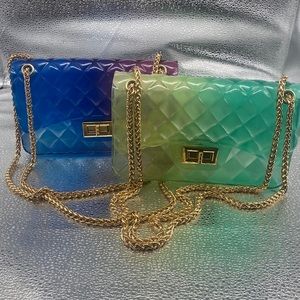 NWT Le Miel Vegan Leather Ombré Quilted Jelly Crossbody | Shoulder Bag